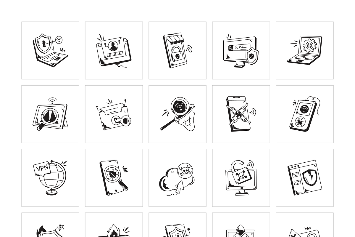 Internet and Cloud Security Icons, a Solid Icon by Prosymbols (Photo 5 of 7)