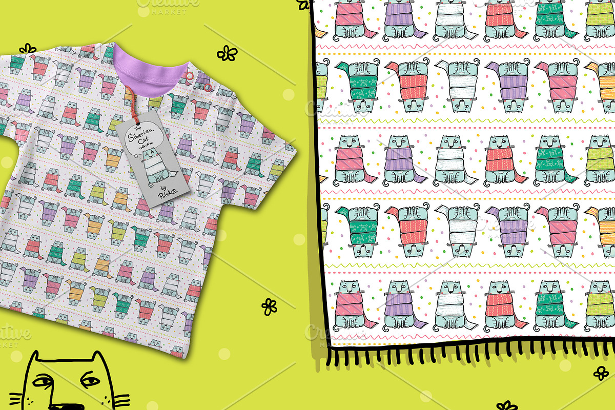 The Siberian Cat patterns, an Animal Illustration by Zooza Art (Photo 5 of 10)