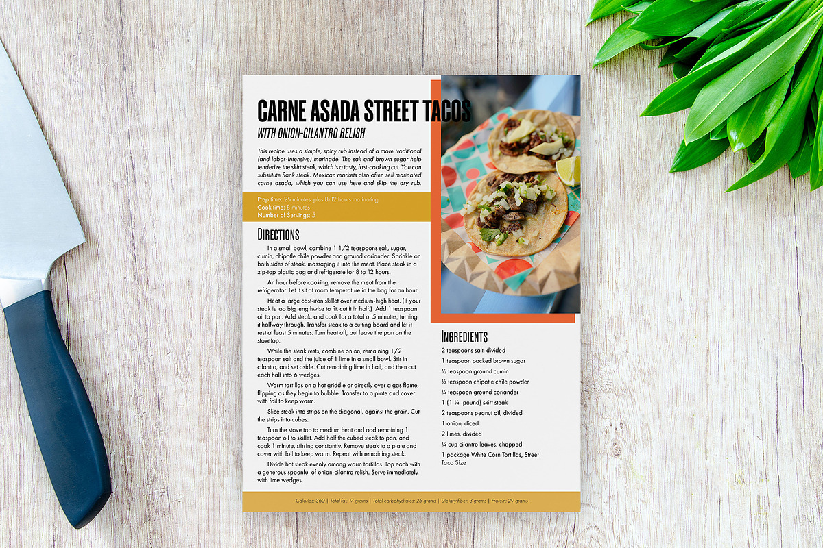 Color Block Printable Recipe Bundle, a Flyer Template by Helen Thompson Design (Photo 5 of 6)