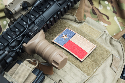 Weapon series - the Texas State flag patch on a bulletproof vest