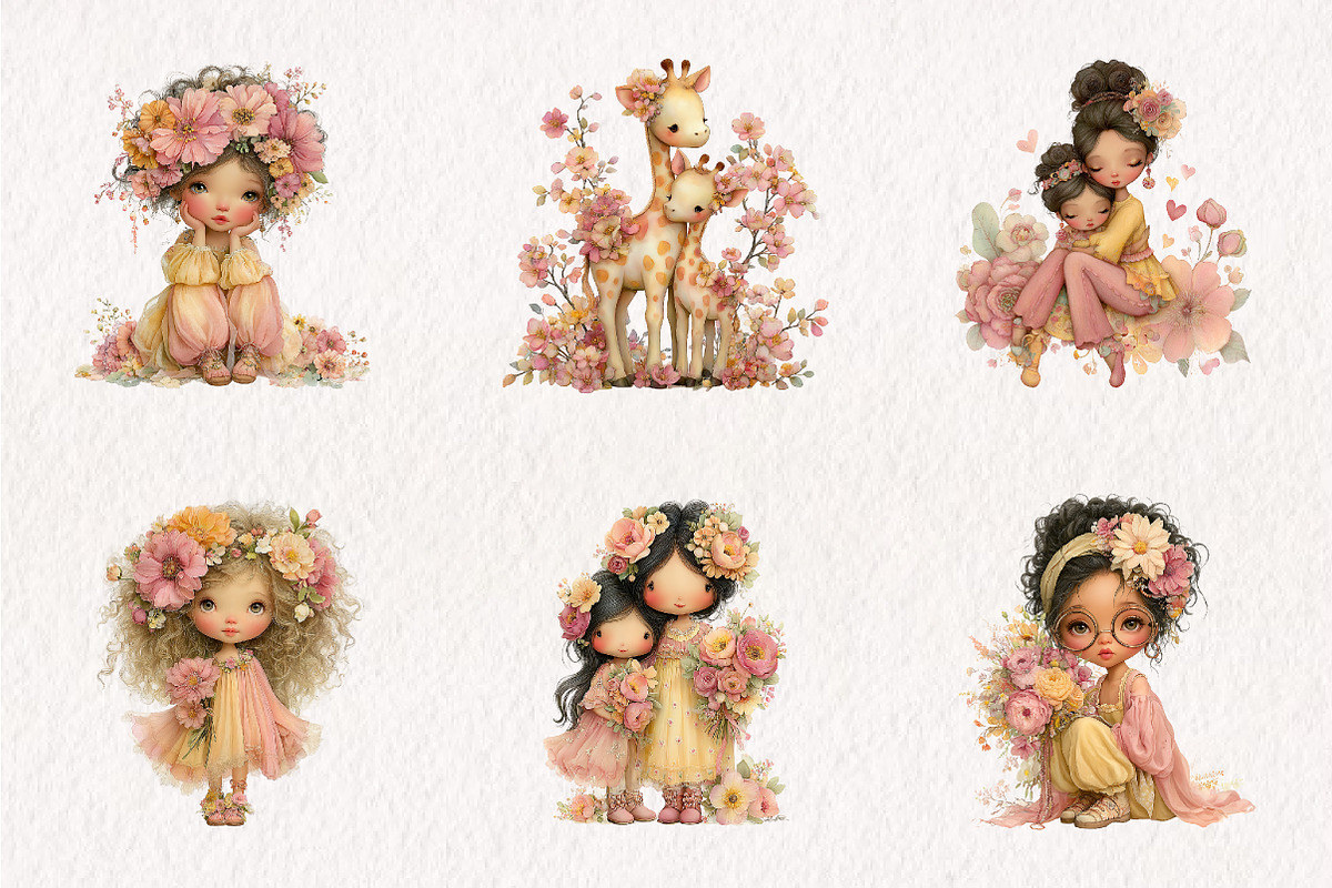 Whimsical Mother's Day Clipart, an Illustration by CreationArt (Photo 6 of 7)