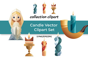 Candle Vector Clipart Set, a Decorative Illustration by InkyQueenArt