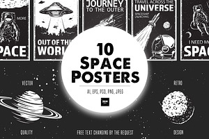 Set of Space Posters, a Poster Template by DGIM studio