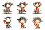 Watercolor Summer Cow Clipart, an Illustration by SinaCreation (Thumbnail 2 of 7)
