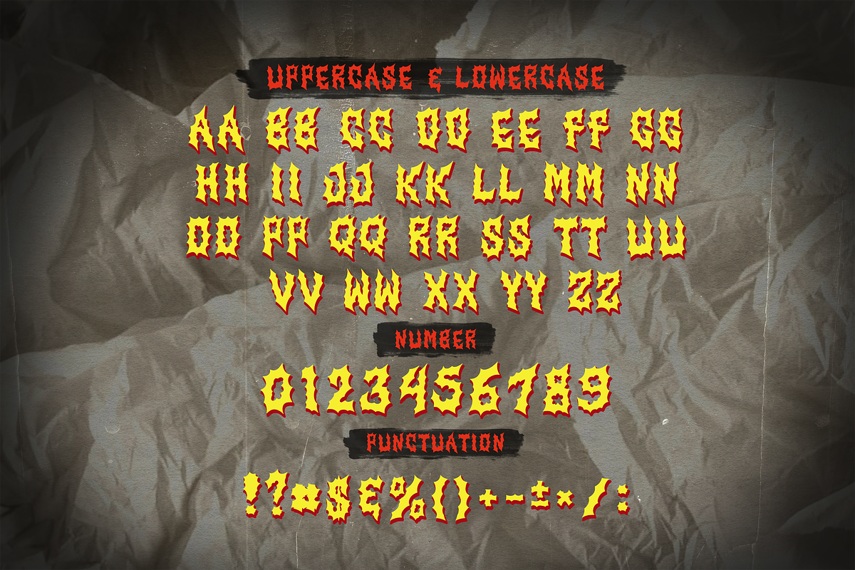 Xmas Crash Metal Horror Graffiti, a Blackletter Font by dansdesign (Photo 2 of 9)