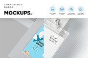 Conference Badge Mockups, an Advertising Mockup by megostudi0 (Thumbnail 4 of 7)