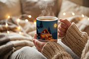Cozy Winter Cabin Night Background, a Nature Photo by Aura Canyon HQ (Thumbnail 6 of 7)