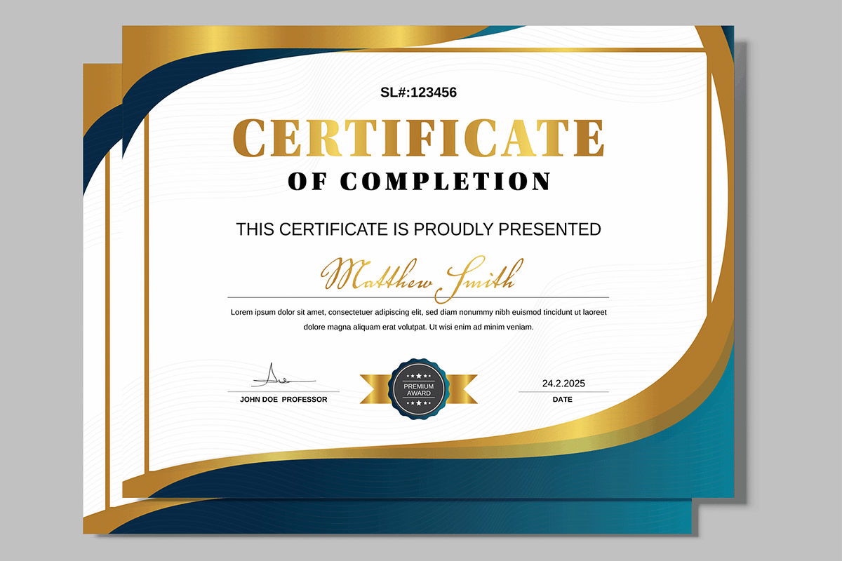 Modern Certificate Template, a Stationery Template by MightyDesign (Photo 2 of 6)