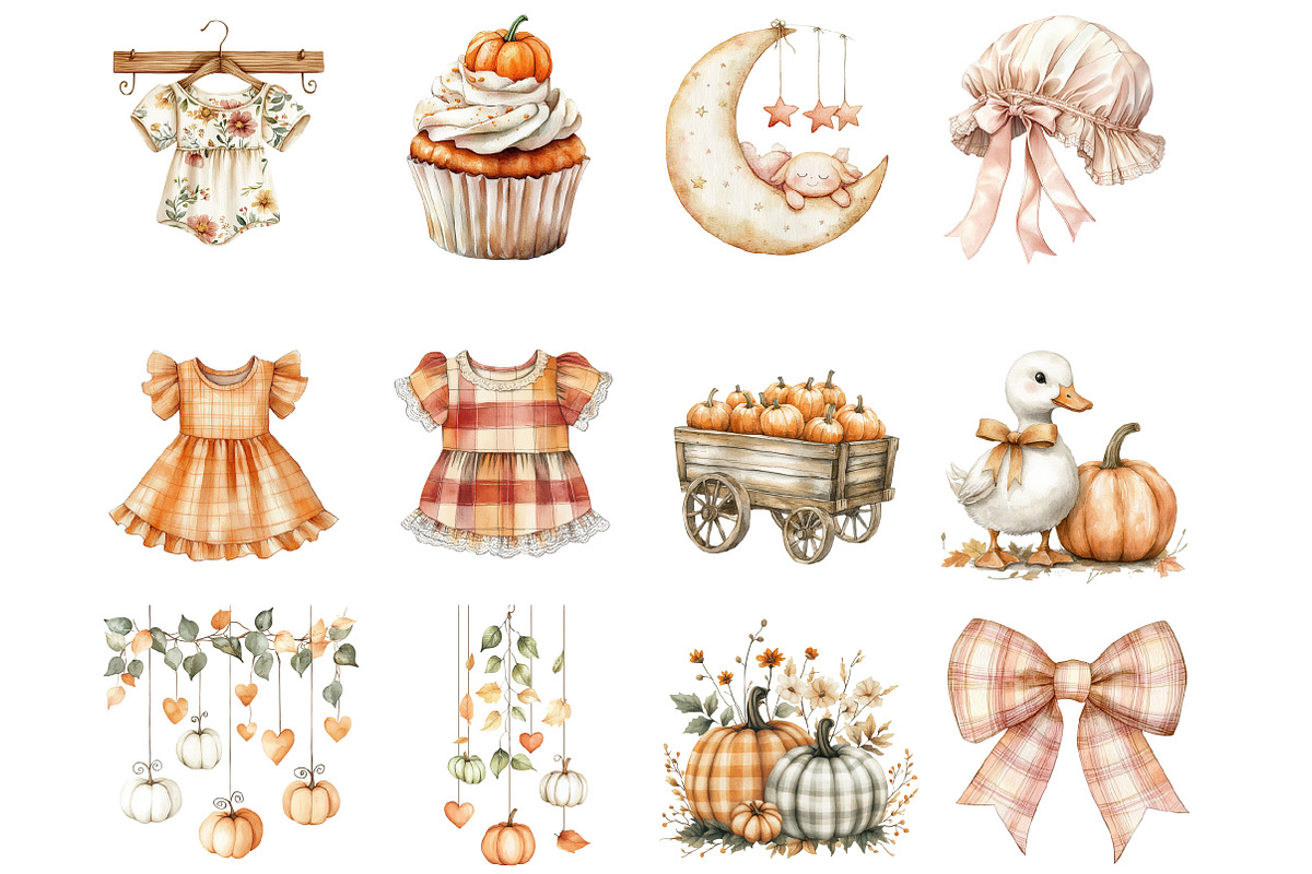 Nursery Little Pumpkin Clipart, an Illustration by Design Market (Photo 3 of 5)