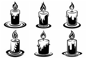 Six Lit vector Candles with Varying, an Object Graphic by Billah Hub