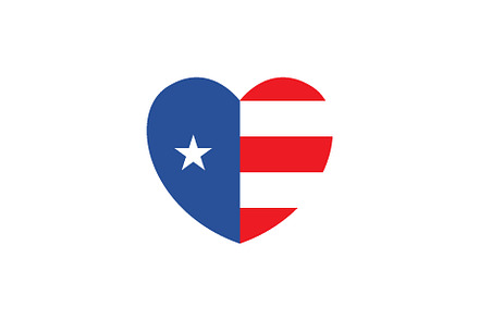 USA flag color love star modern logo, a Branding & Logo Template by devastd