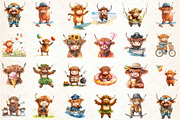 Summer funny  Cute Highland Cow, an Illustration by DreamCafeArt (Thumbnail 2 of 3)
