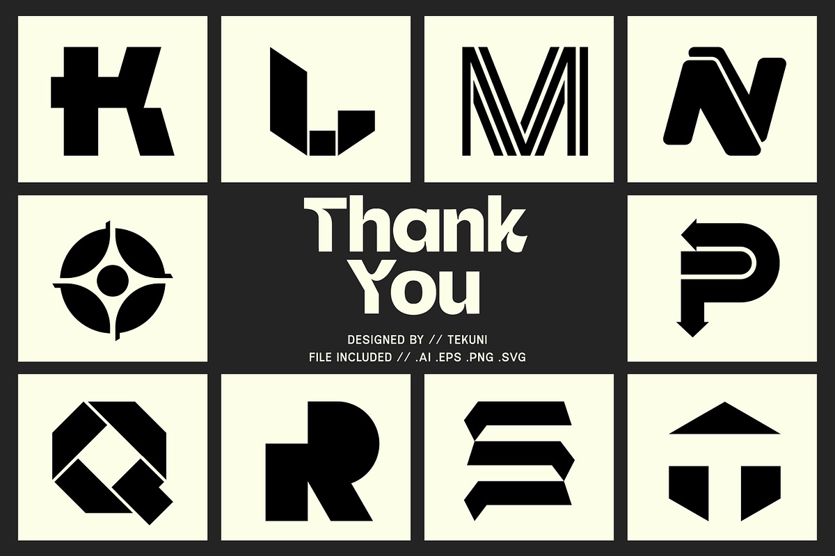 Letter Logo Template Vol 4, a Solid Icon by Tekuni (Photo 12 of 12)