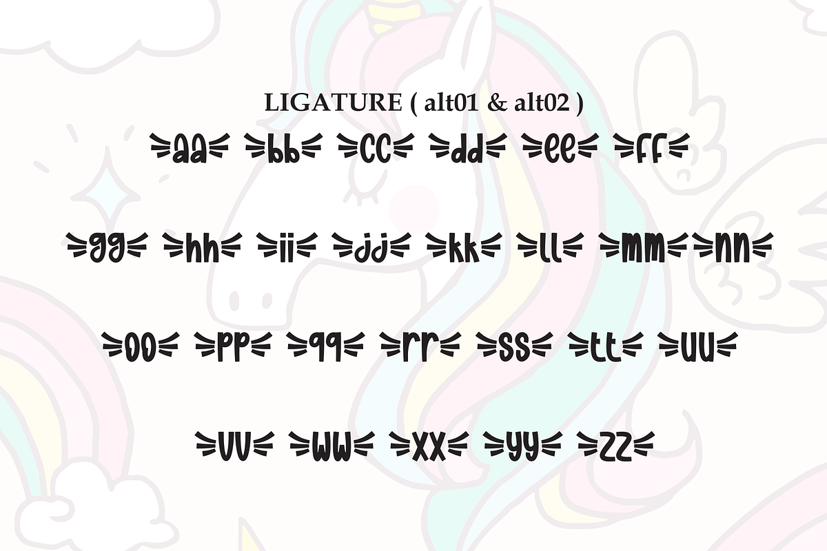 Rainbow Unicorn | Script Font, a Handwritten Font by Scratchones (Photo 8 of 9)