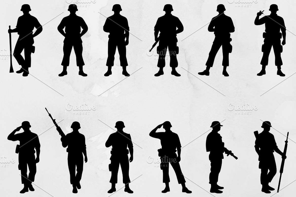 Soldier Silhouettes SVG, a Work Illustration by newminddesign (Photo 1 of 3)