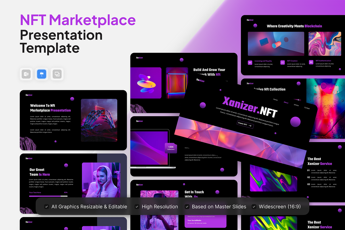 Xanizer - NFT Marketplace Keynote, a Presentation Template by Annora Studio (Photo 1 of 5)