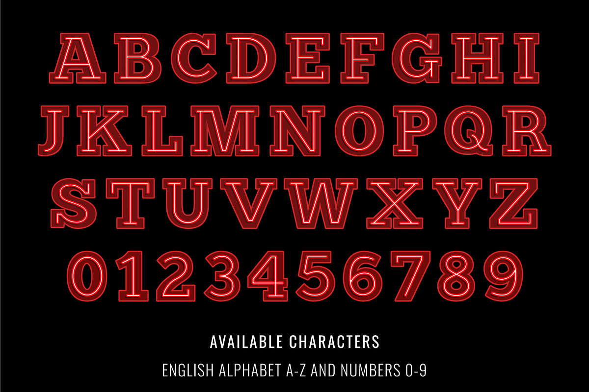 Neon Red Font, a Font by Font Craft Studio (Photo 2 of 4)