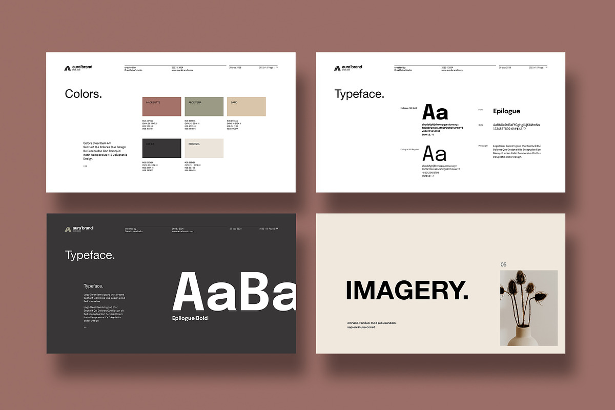AURA | Brand Guidelines, a Presentation Template by creathrivestudio (Photo 7 of 16)