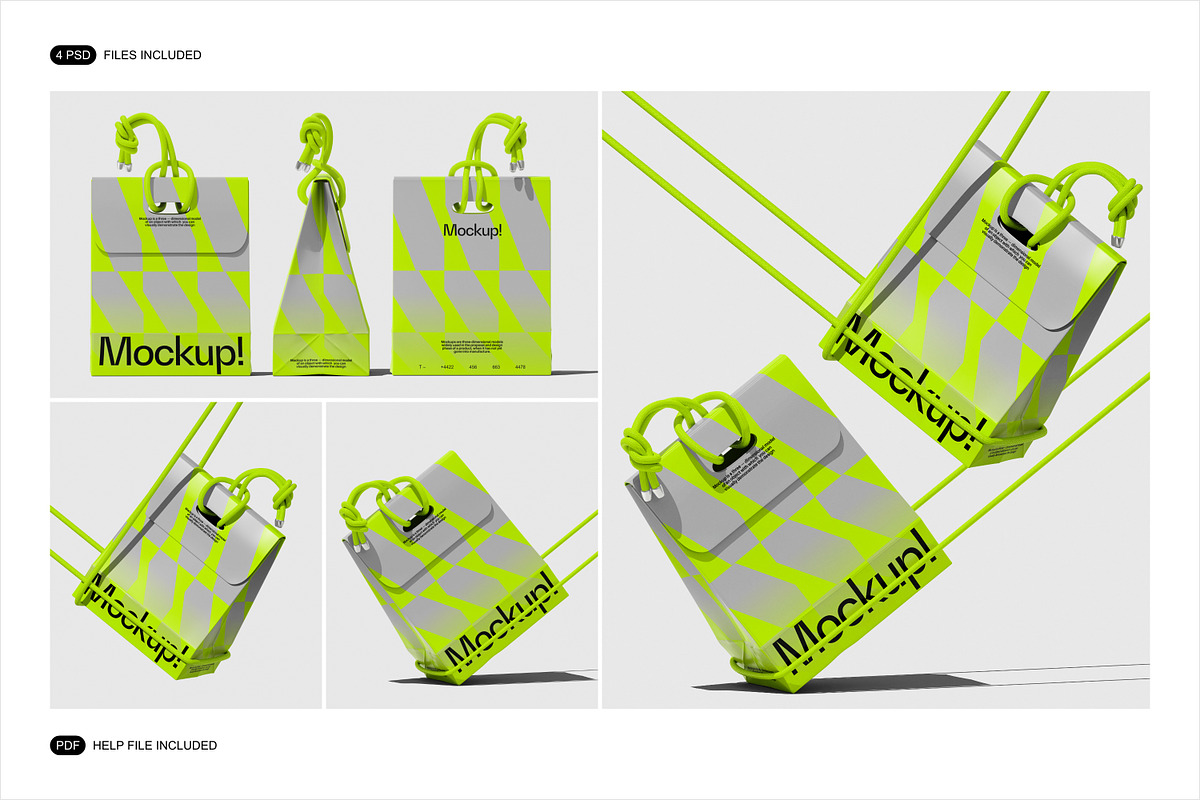 Paper Bag Mockup Set, a Packaging Mockup by Renderteam (Photo 2 of 11)
