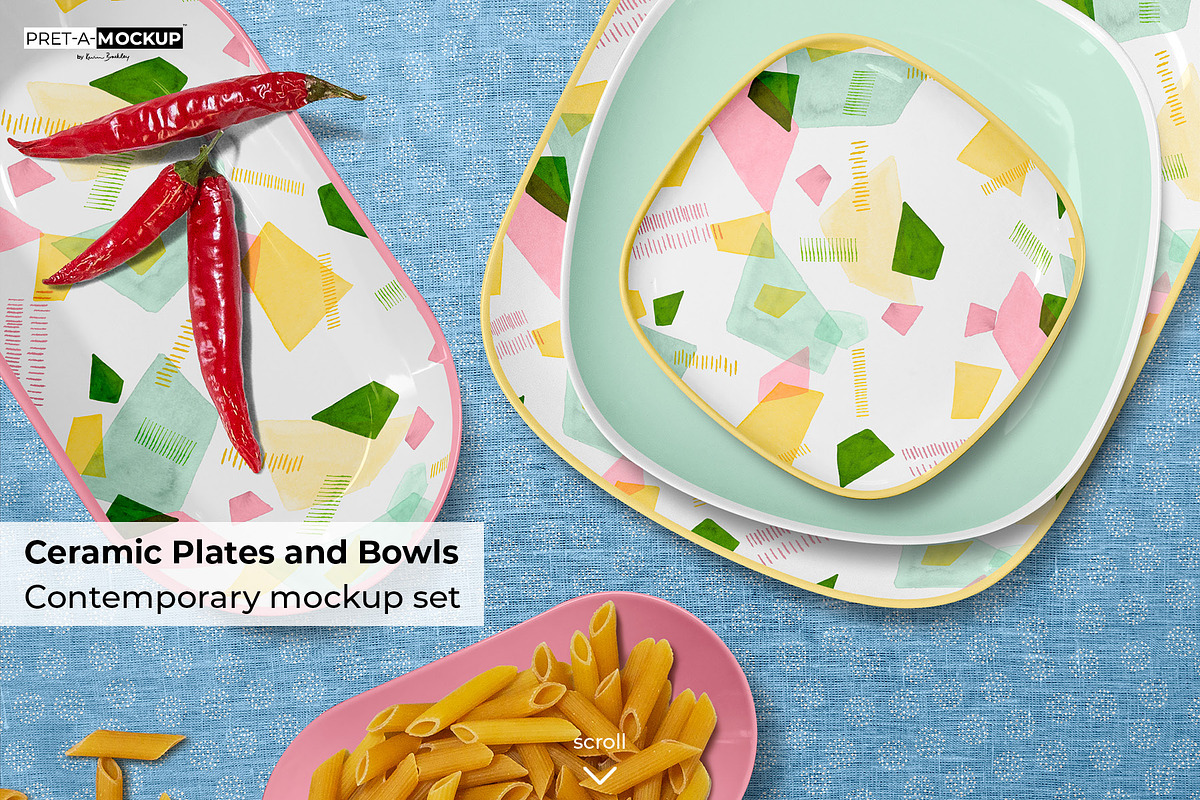 Ceramic Plates, Bowls Mockup, a Household Mockup by Pret-a-Mockup (Photo 1 of 10)
