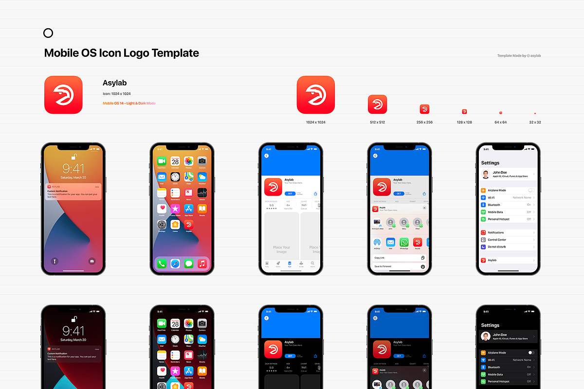 Mobile OS Icon Template Mockup - PSD, an iPhone Mockup by Asylab (Photo 13 of 34)