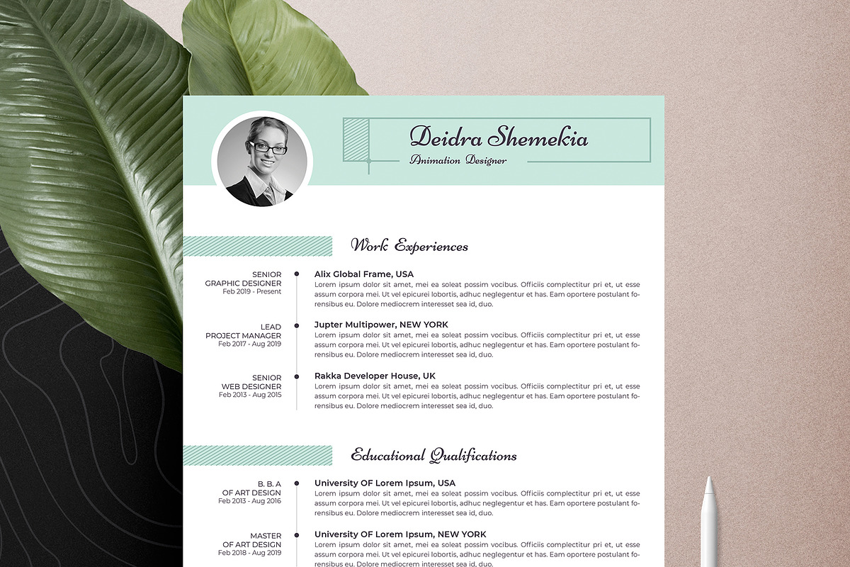 Resume Cv Template Word Apple Pages, a Resume Template by Tbunny (Photo 6 of 6)