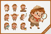 Cute Camping Kid Full-Body Cartoon, an Education Illustration by Gohsantosa (Thumbnail 3 of 4)