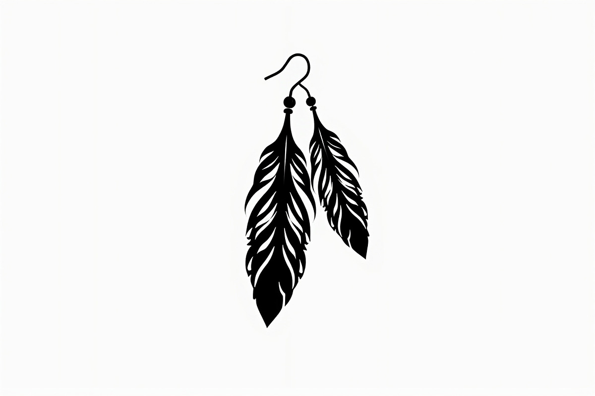 Leaf Earring Silhouette Bundle, a Graphic by abu67222 (Photo 4 of 9)