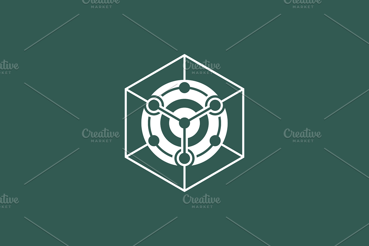 hexagon analytic data logo, a Branding & Logo Template by Rasagama Studio