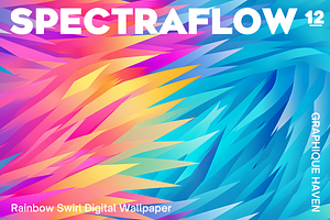 Rainbow Swirl Digital Wallpaper