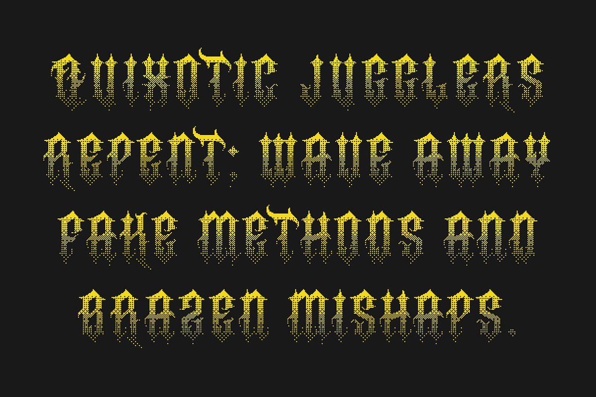 CS Hastings Halfpixel, a Blackletter Font by Craft Supply Co. (Photo 4 of 8)