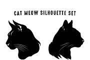 Meow Cat Clipart Silhouette SVG Set, an Animal Illustration by Gfx Expert Team (Thumbnail 2 of 3)