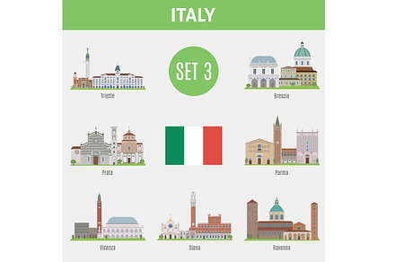Famous Places Italy cities. Set 3