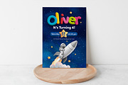 Kids Space Birthday Invitation, an Invitation Template by McLittle Stock (Thumbnail 2 of 3)