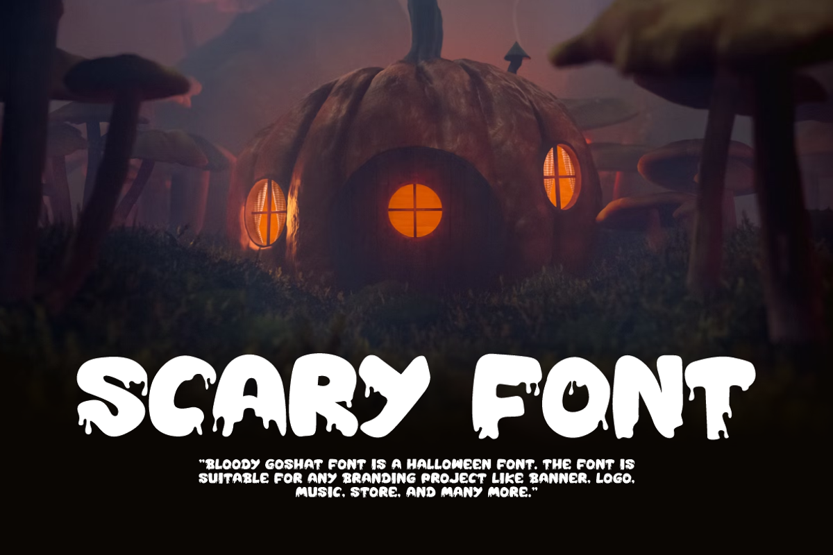 Bloody Goshat - Horror & Halloween, a Blackletter Font by QR Design Studio (Photo 3 of 7)