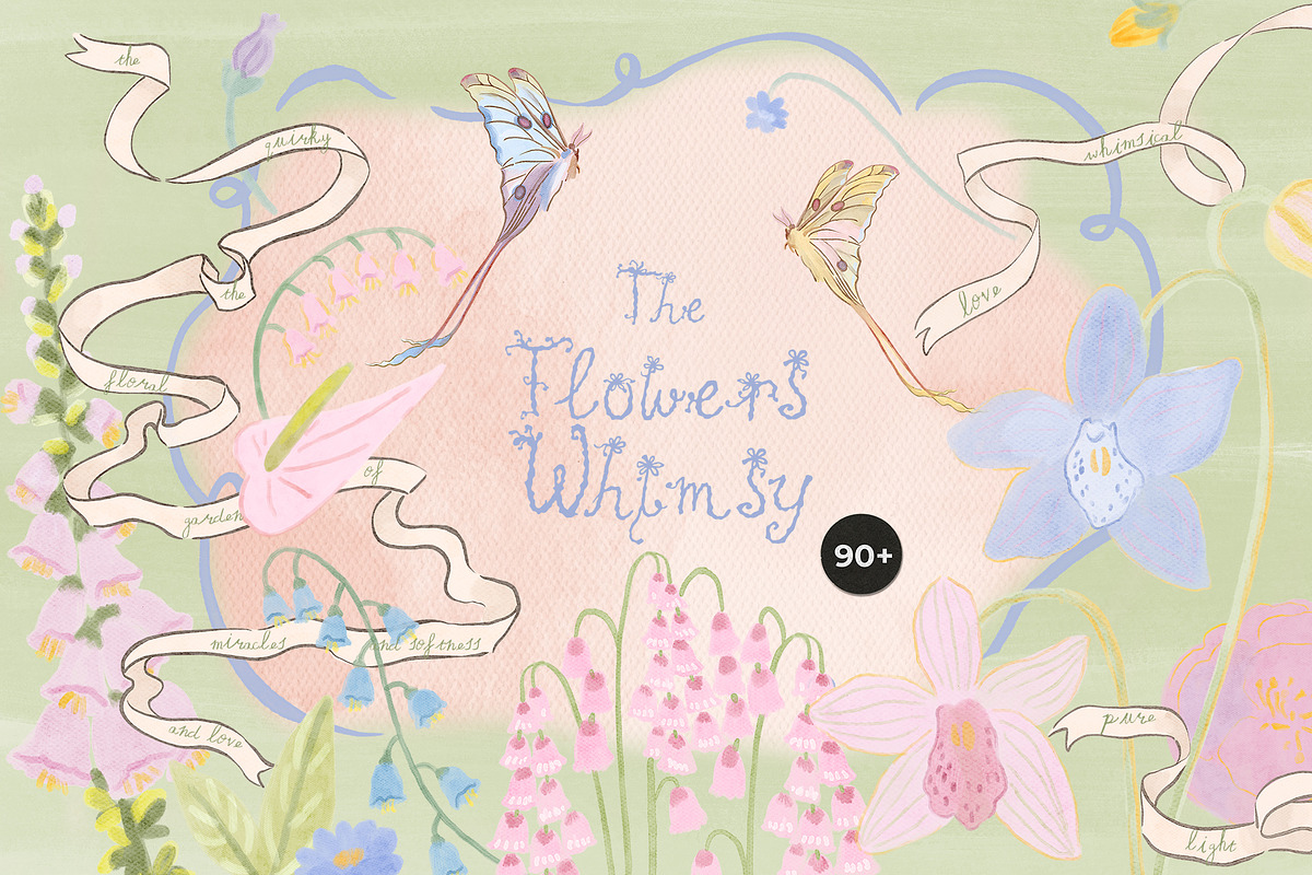 Hand-Painted Pastel Floral Whimsy, a Decorative Illustration by Lana Elanor (Photo 5 of 16)
