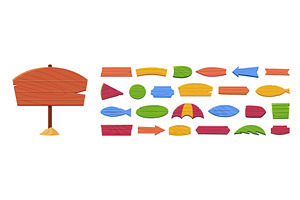 Wooden pointers. Colorful pointer, an Object Illustration by LadadikArt