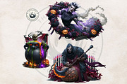 Halloween Nightmares Cliparts, a Seasonal Illustration by ThatsDesignArt (Thumbnail 10 of 15)