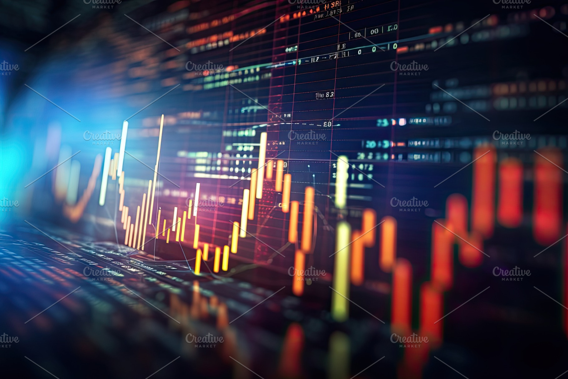 financial stock market graph on tech, a Photo by Iftikhar Alam