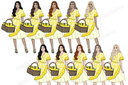 Lemon Girls Clipart, a Person Illustration by GlamArtZhanna (Thumbnail 4 of 5)