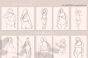 CURVY GIRLS & FLOWERS LINE ART, an Illustration by ArtOLB (Thumbnail 3 of 11)