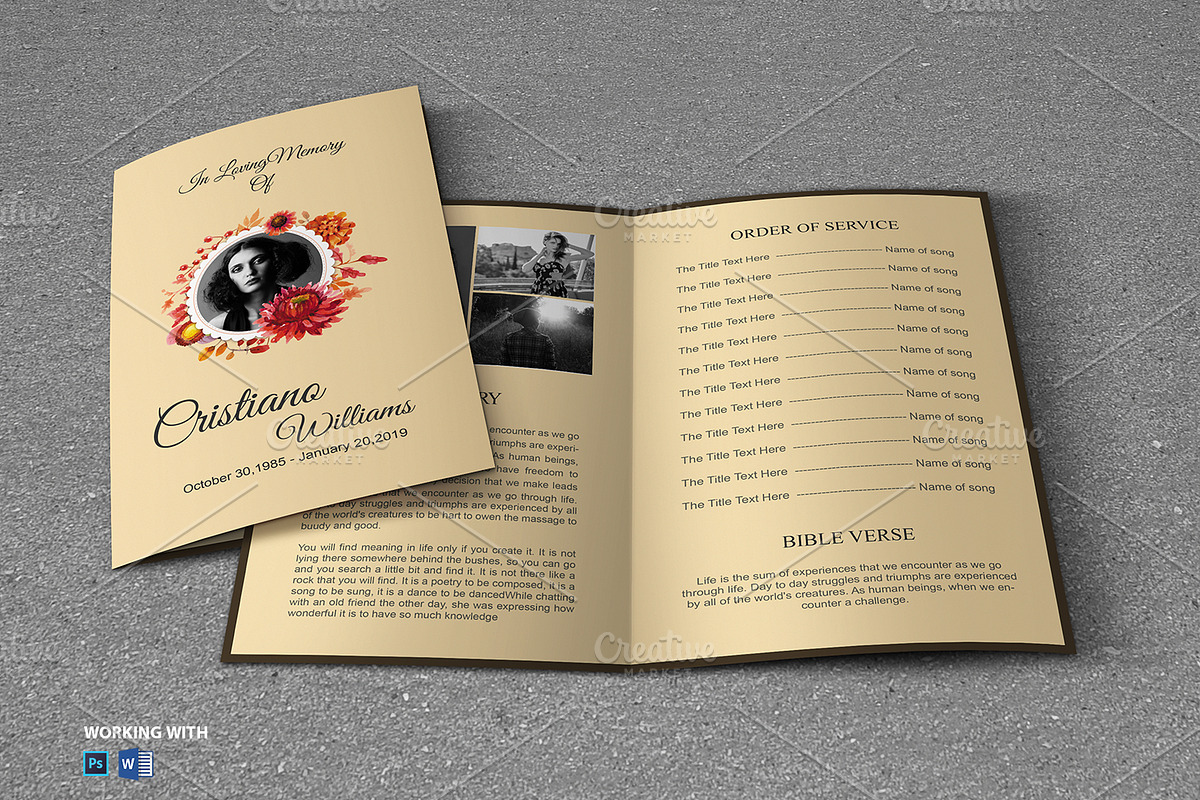 Funeral Program Template, a Brochure Template by Madhabi Studio (Photo 2 of 5)