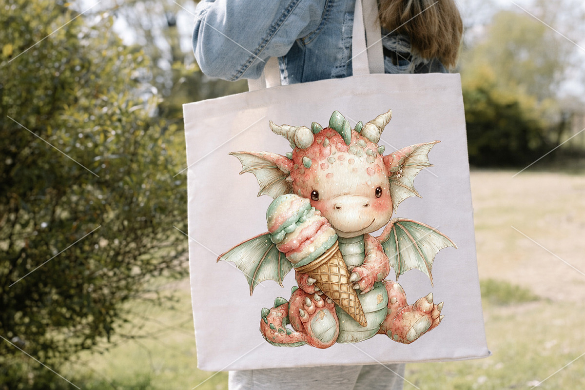 Quirky Baby Dragon Licking Clipart, a Seasonal Illustration by Canvas Craft (Photo 6 of 7)