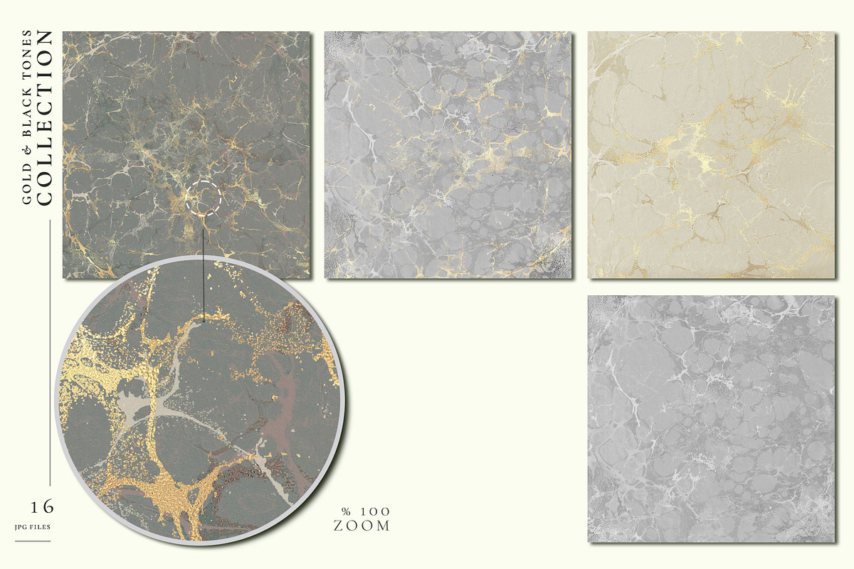 Gold & Black Tone Marbles, a Background Graphic by Suna Kosem (Photo 5 of 10)