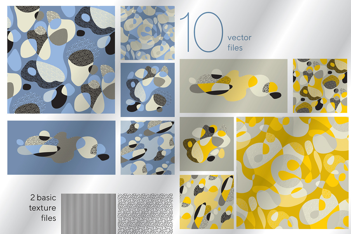 Abstract fluent shape patterns, a Pattern Graphic by Gala Patterns