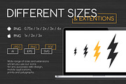 Lightnings Icons Set, an Outline Icon by Boyko Pictures (Thumbnail 4 of 7)