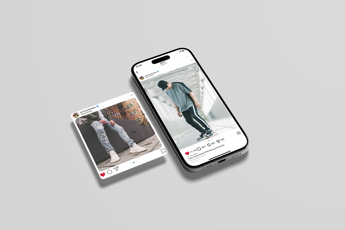 Social Media Instagram Mockup, an iPhone Mockup by Lxadesign (Photo 2 of 9)