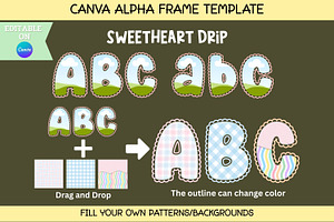Sweetheart Drip Canva Alpha Template, a Design Template by Adalin Shop