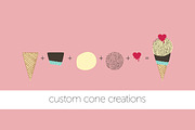 Ice Cream Cone and Dish Designs, an Illustration by Studio Meraki (Thumbnail 2 of 6)