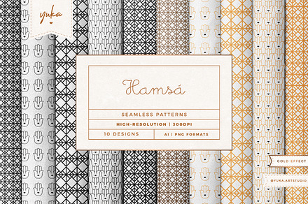 Hamsa Pattern, a Pattern Graphic by Yuka Baby